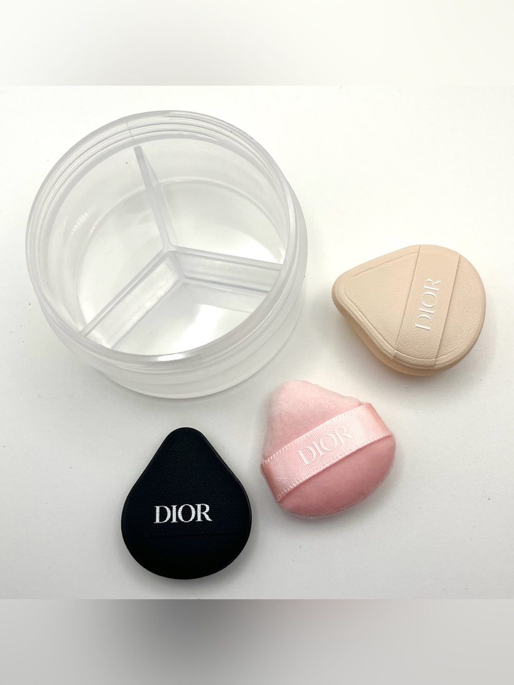 Dior Forever Mini Puffs Set 3pc Puffs For Fluids, Creams , Powders + Travel Case - Picture 3 of 7